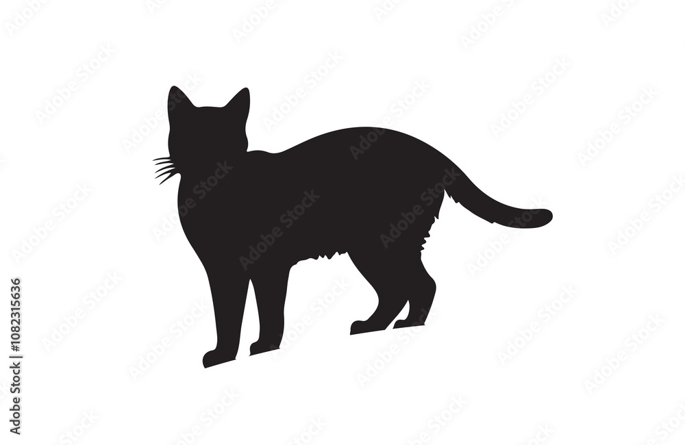 cat silhouette vector outline art illustration logo design cat silhouette vector outline art illustration logo design