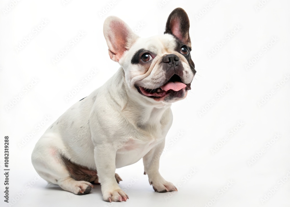 Minimalist Portrait of a French Bulldog on a White Background for Day of the Dog Postcard - Cute Dog Photography, Pet Portrait, Frenchie Love, Animal Art Minimalist Portrait of a French Bulldog on a White Background for Day of the Dog Postcard - Cute Dog Photography, Pet Portrait, Frenchie Love, Animal Art