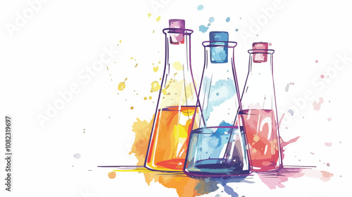 Chemistry Lab Test Tube with Reaction Vector Illustration