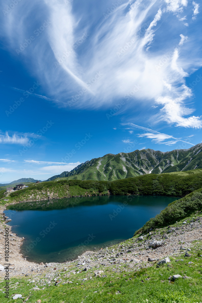 夏空の立山 室堂みくりが池 夏空の立山 室堂みくりが池