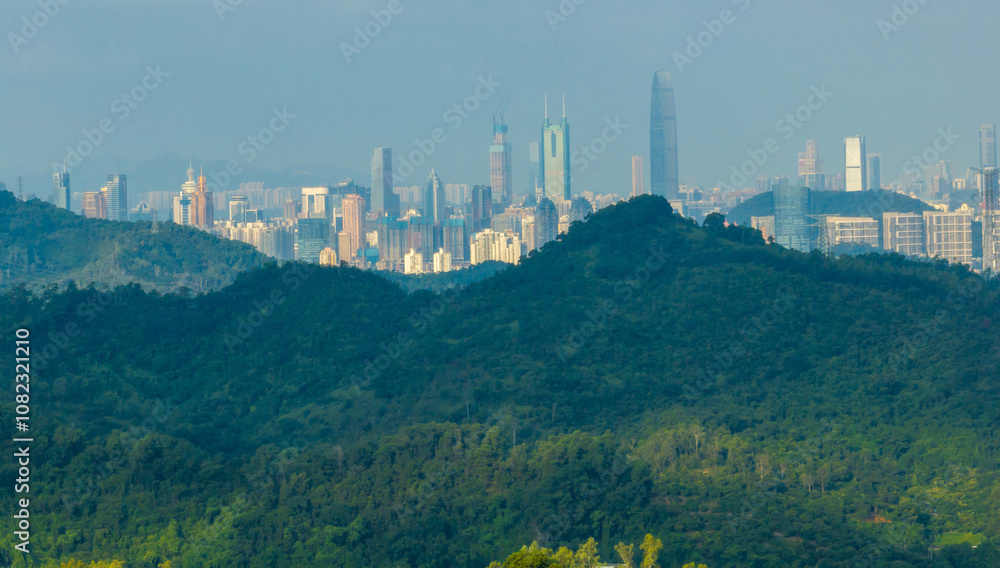 Aerial view of landscape in shenzhen city,China Aerial view of landscape in shenzhen city,China