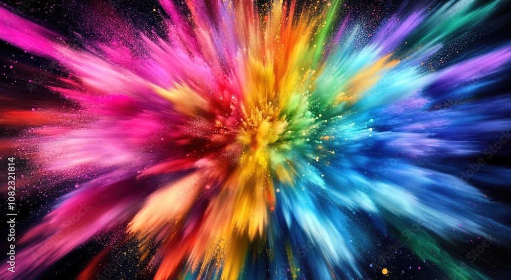 A vibrant explosion of colors, resembling an intense burst or splash of paint
A vibrant explosion of colors, resembling an intense burst or splash of paint