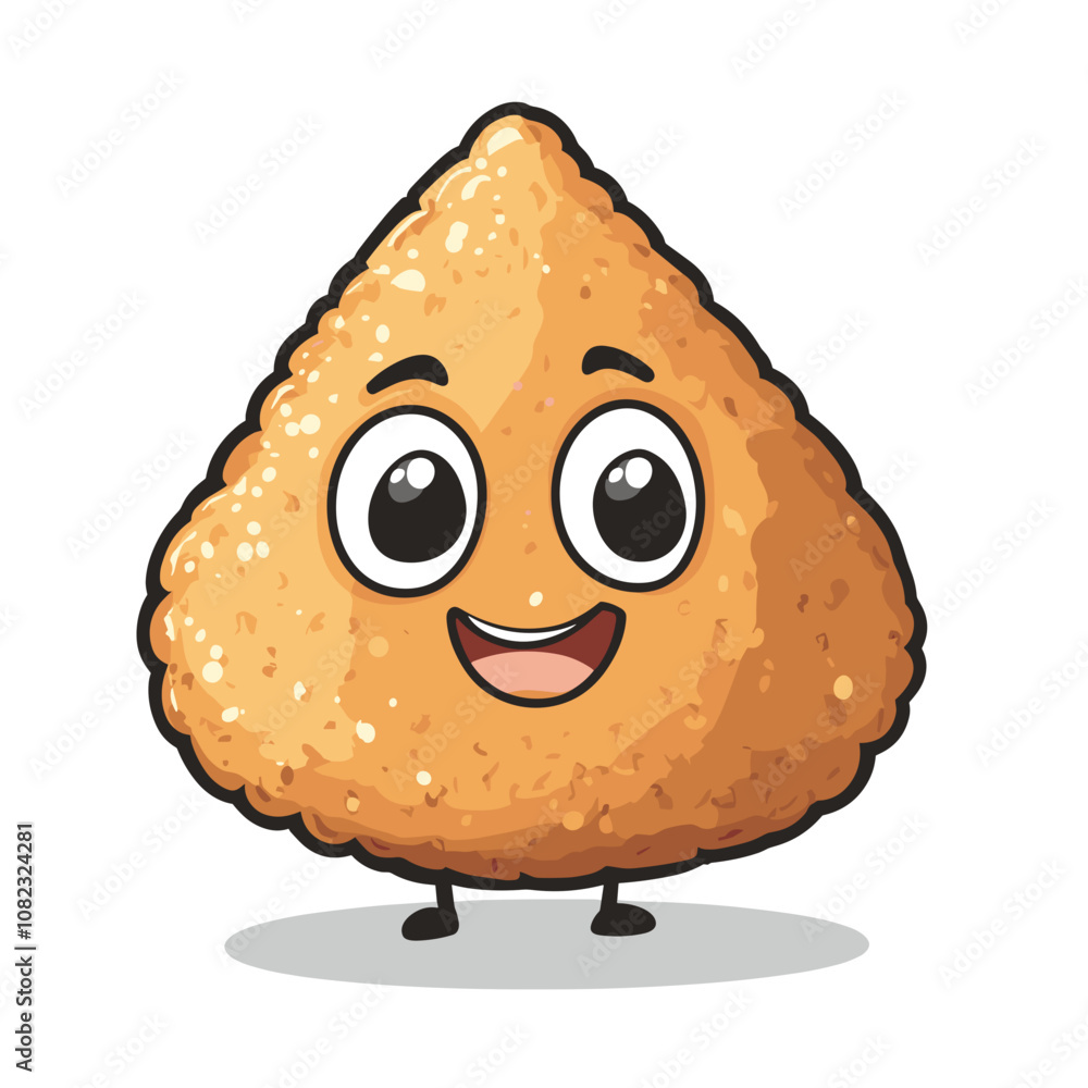 Obraz premium Coxinha Cartoon Mascot – Cute Brazilian Snack Illustration