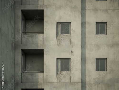 fragment of an unfinished wall of a reinforced concrete building, crisis photo