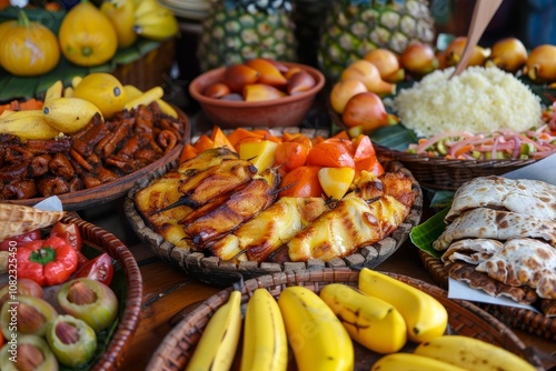 Traditional Colombian Foods Displayed at Festival photo