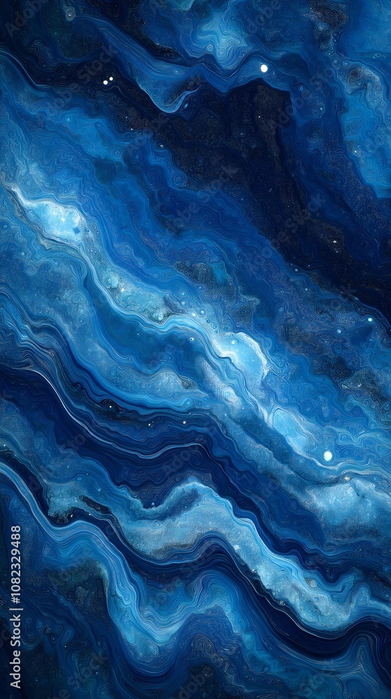 Fototapeta premium Deep Blue Abstract Swirls Texture Background