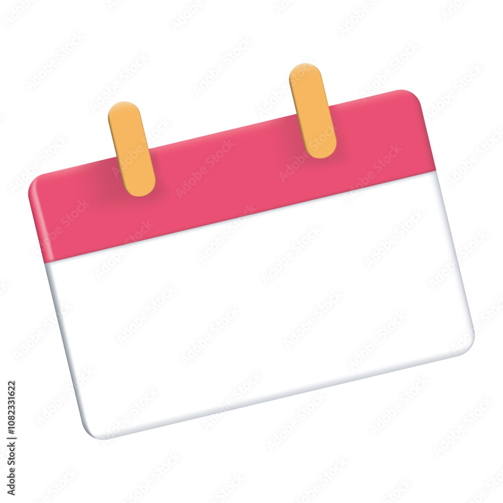 3D empty calendar on white background 3D empty calendar on white background