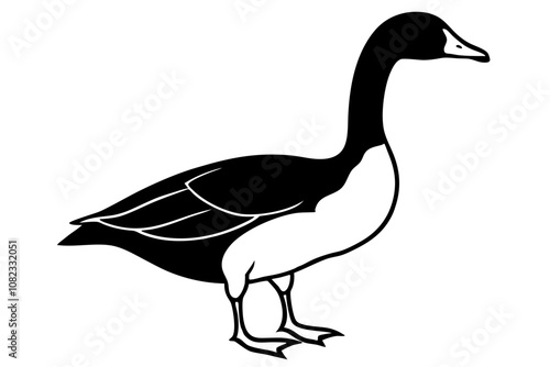 realistic goose animal  silhouette vector