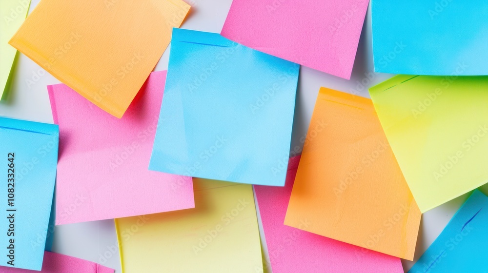 Colorful Sticky Notes on White Background Colorful Sticky Notes on White Background