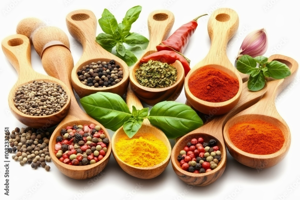 Spectacular spices background in very different tastes.