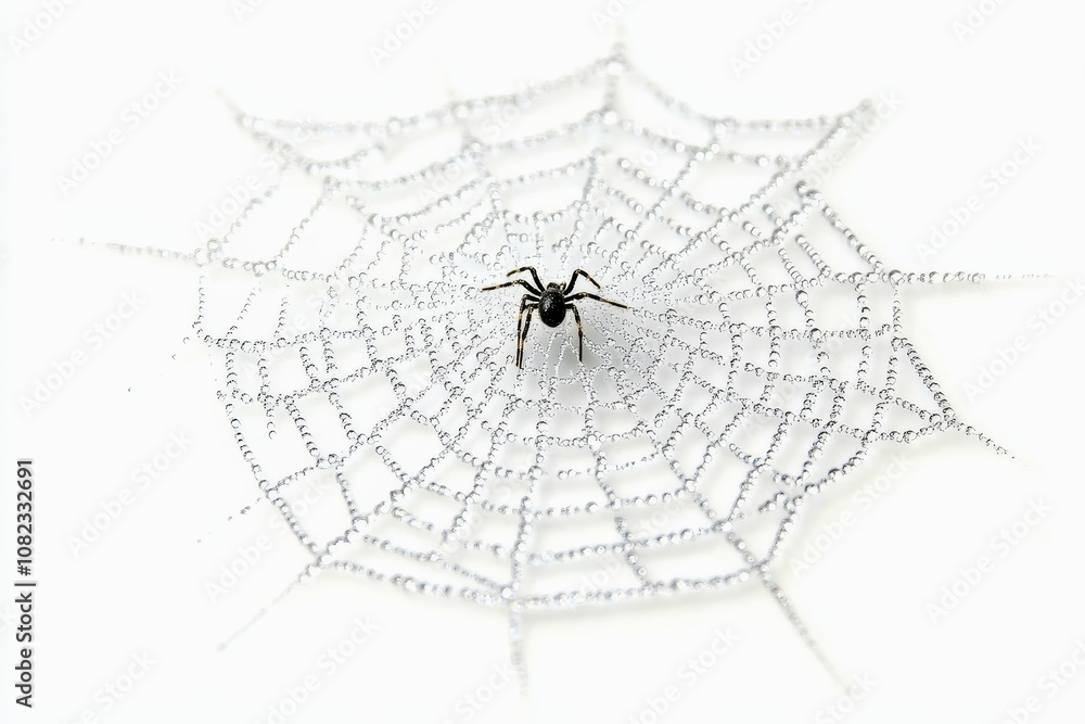 Obraz premium Spider Web on a white background.