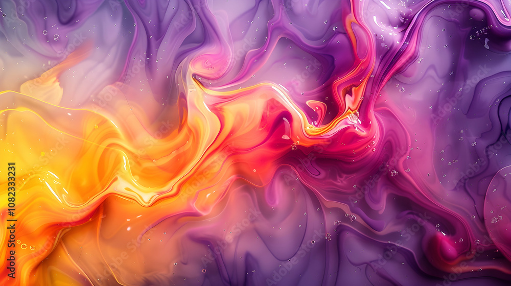 Obraz premium Abstract Background with Swirling Purple, Orange, and Yellow Colors