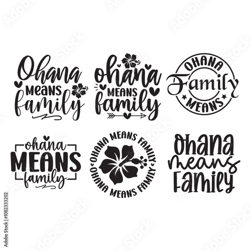 6 Ohana Means Family Quotes svg Bundle,Family svg bundle