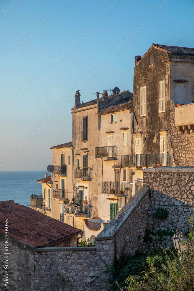 Beautiful early morning view in the village of Sperlonga, Lazio region of Italy.