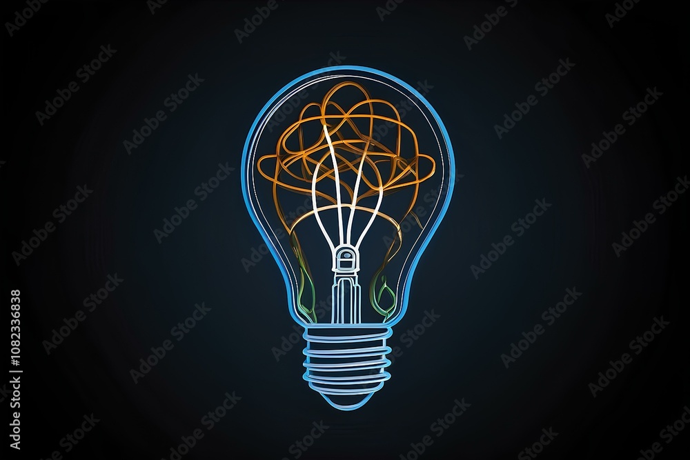 digital light bulb with futuristic circuit design and glowing details digital light bulb with futuristic circuit design and glowing details