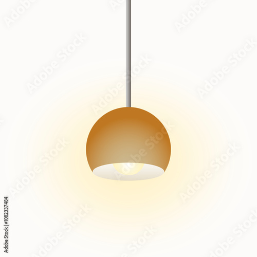 Pendant Light, Flat Realistic Design