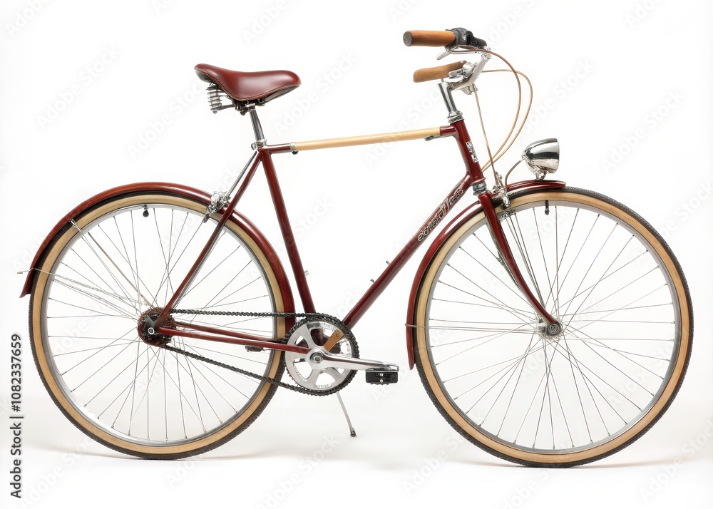 Traditional Bicycle Isolated on White Background for Urban Exploration Photography and Clear Visual Presentation in Stock Images Traditional Bicycle Isolated on White Background for Urban Exploration Photography and Clear Visual Presentation in Stock Images