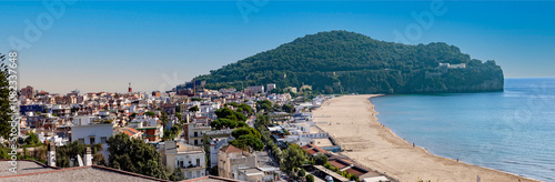 early morning view to the coast of Gaeta with empty beach