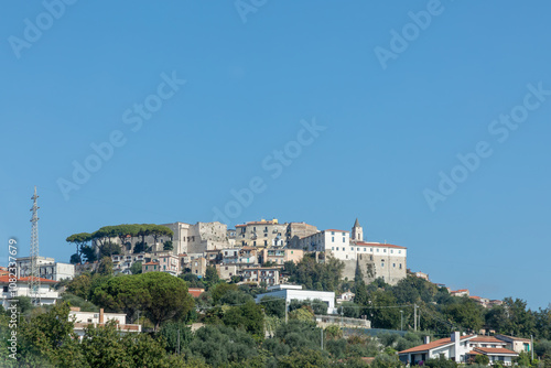 view to old town of Minturno in province Latina in Italy photo