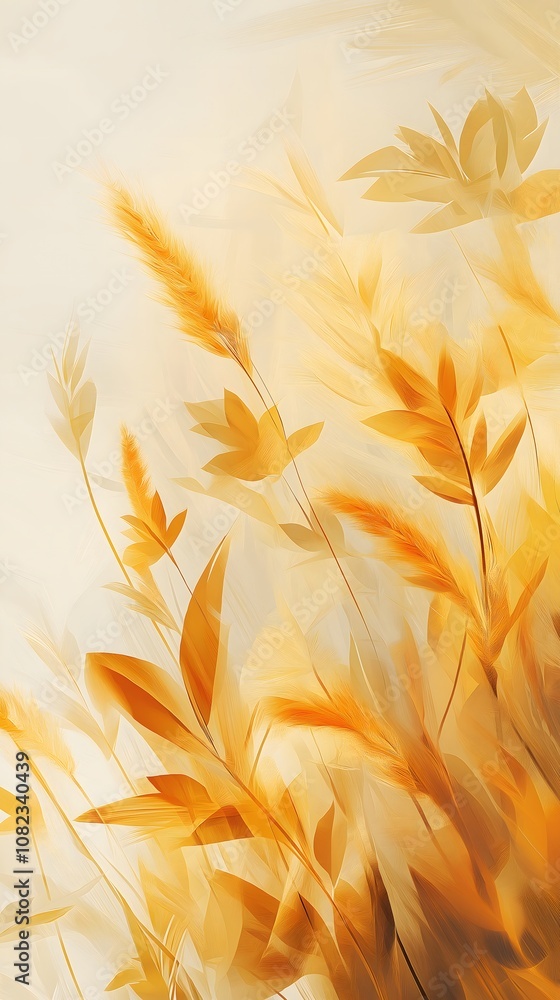 Golden Abstract Floral Design Background Golden Abstract Floral Design Background