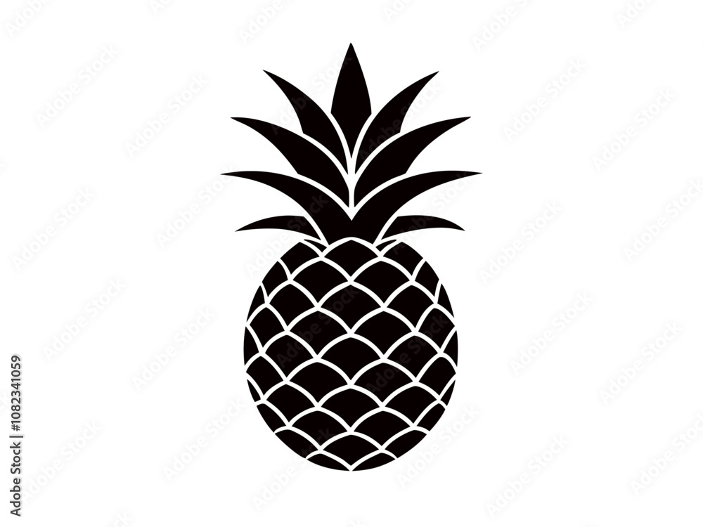 Fototapeta premium Creative fruit line art design vector silhouette with a white background