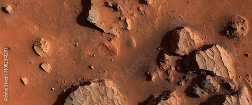 Landscape of Mars surface top view