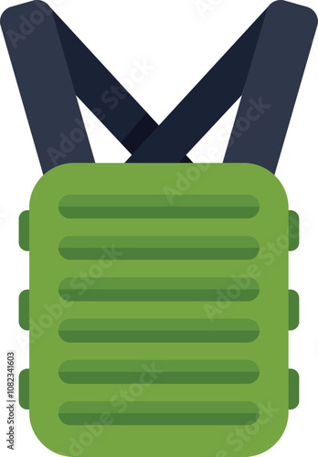 Military bulletproof vest protecting vital organs from gunshots and bullets