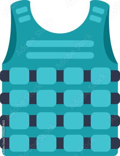 Teal weighted vest designed to add resistance to workouts for improved strength and endurance