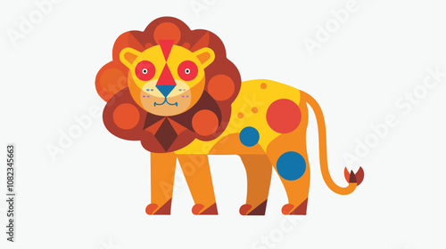 Circus Lion Vector Isolated on White Background