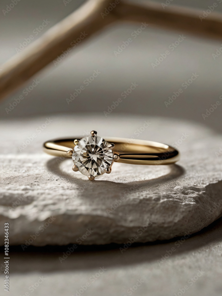 Wedding ring embellished with a brilliant diamond. Wedding ring embellished with a brilliant diamond.