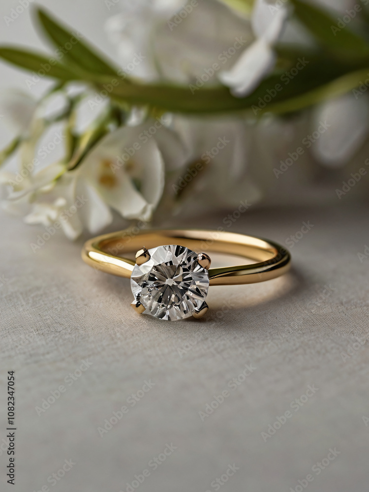Wedding ring embellished with a brilliant diamond.
