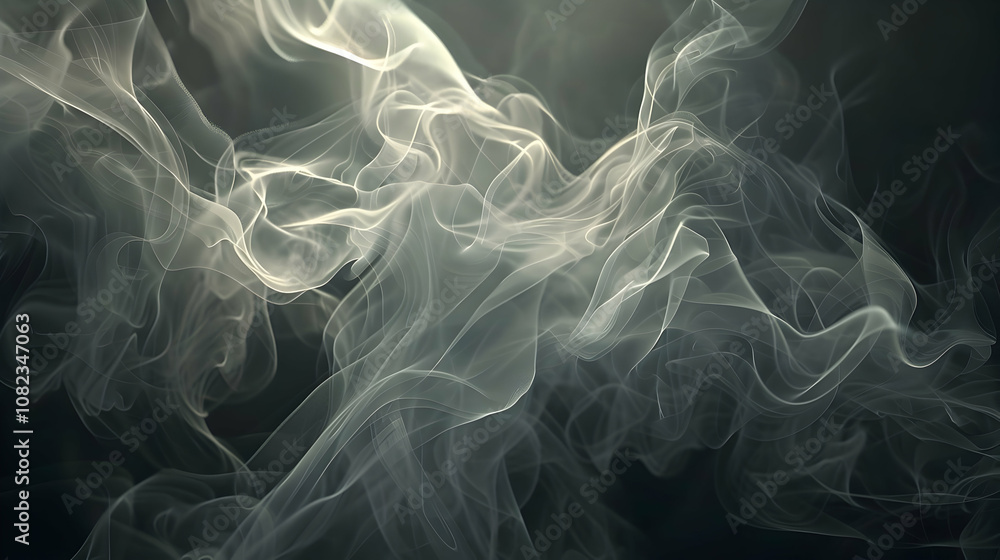 Abstract Smoke Illustration on Black Background Abstract Smoke Illustration on Black Background