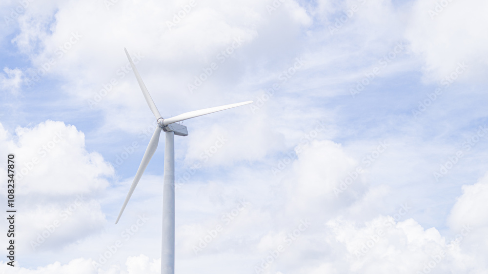 Wind turbines in a wind farm against the background of sky and clouds, sustainable natural clean energy concept. With space for text Wind turbines in a wind farm against the background of sky and clouds, sustainable natural clean energy concept. With space for text