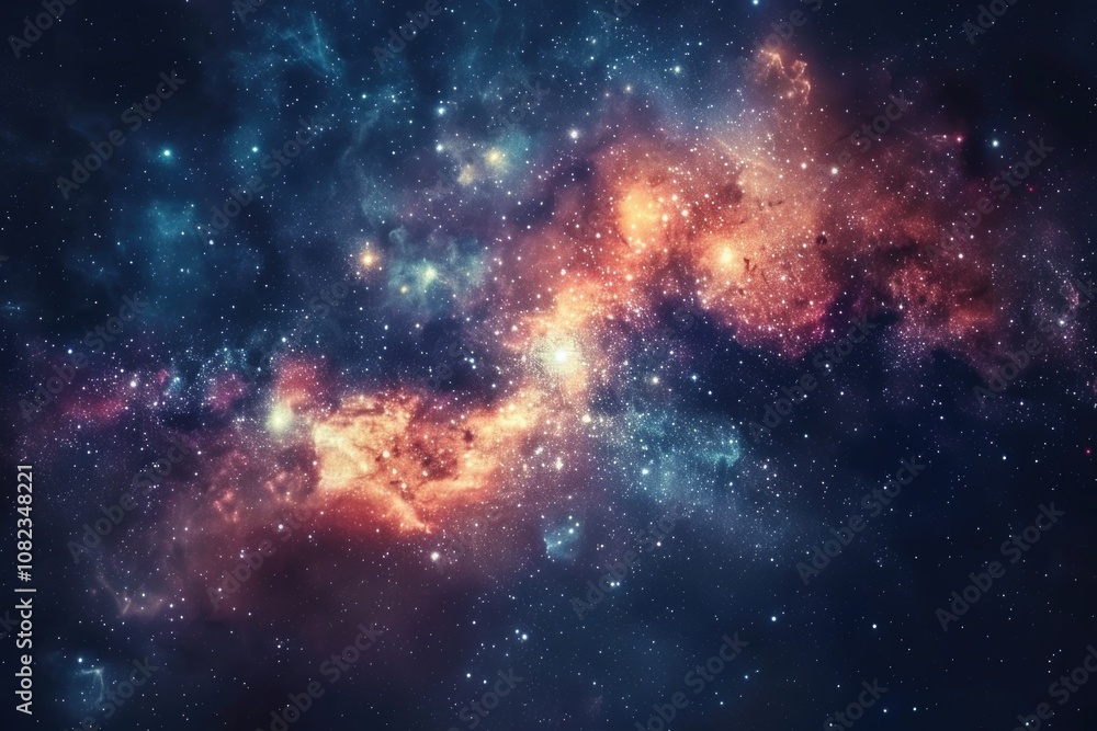 Galaxy Image. Awe-Inspiring Space Nebula with Stars in the Abstract Night Sky Galaxy Image. Awe-Inspiring Space Nebula with Stars in the Abstract Night Sky