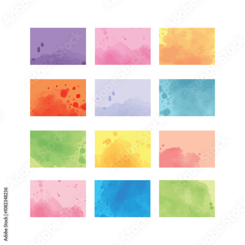 Set of Colorful Background Bundle Vector designs, Colorful Banner Set, Banners Clipart