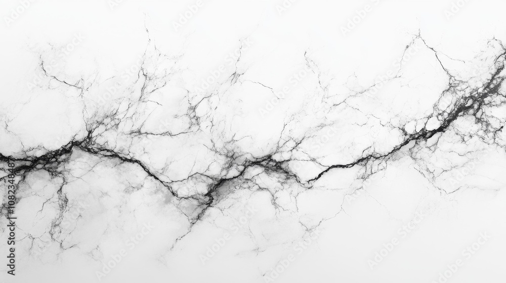 Obraz premium White Marble Texture with Veins. Generative AI