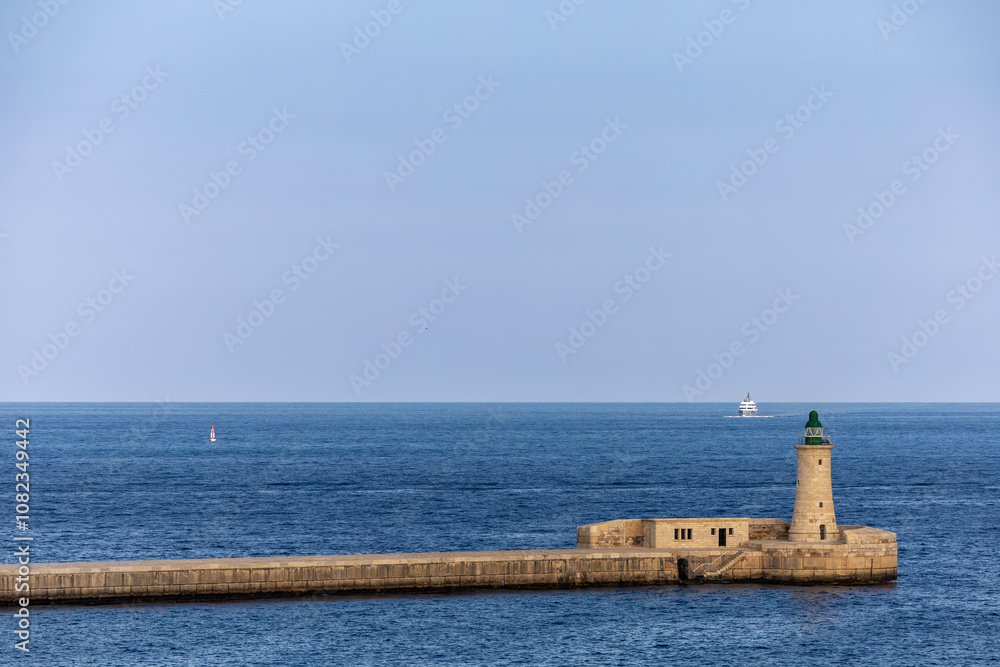 Valletta, Malta The St. Elmo Breakwater at the entrance to Valletta harbor. Valletta, Malta The St. Elmo Breakwater at the entrance to Valletta harbor.