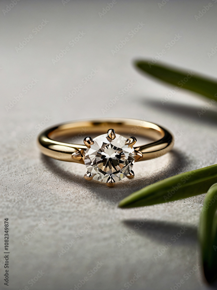 Wedding ring adorned with a dazzling diamond. Wedding ring adorned with a dazzling diamond.