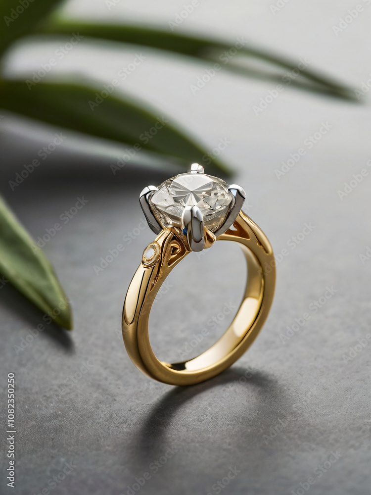 Wedding ring adorned with a dazzling diamond. Wedding ring adorned with a dazzling diamond.
