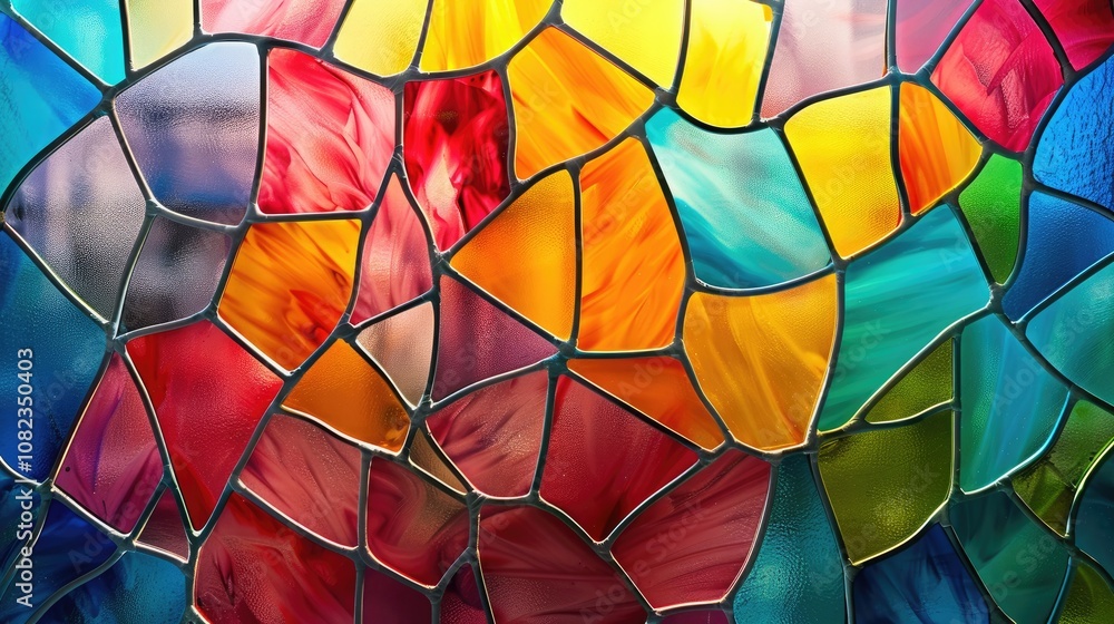 Fototapeta premium Multicolored stained glass window 