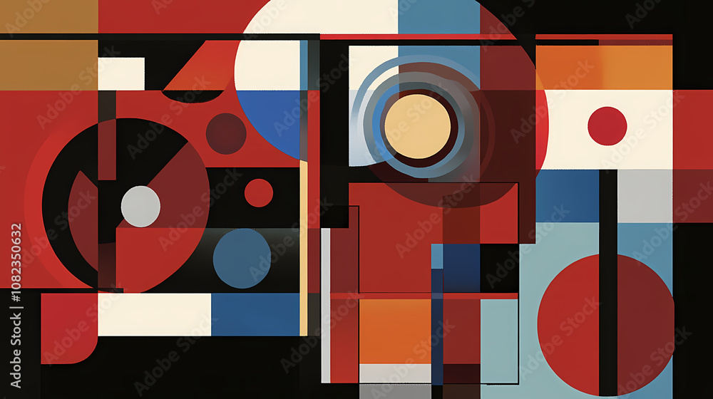 Abstract composition of geometric shapes in a harmonious arrangement, ideal for contemporary art and design. illustration, image, , minimalism,. Harmonious. Illustration Abstract composition of geometric shapes in a harmonious arrangement, ideal for contemporary art and design. illustration, image, , minimalism,. Harmonious. Illustration