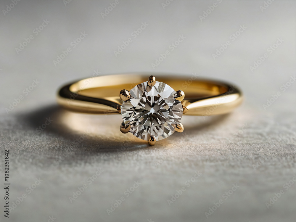 Elegant wedding ring featuring a brilliant diamond. Elegant wedding ring featuring a brilliant diamond.