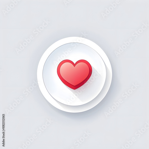 red heart on a white