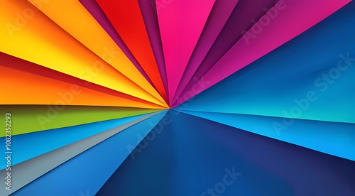 Wallpaper Mural Vibrant Abstract Colorful Paper Art with Radiating Patterns Torontodigital.ca