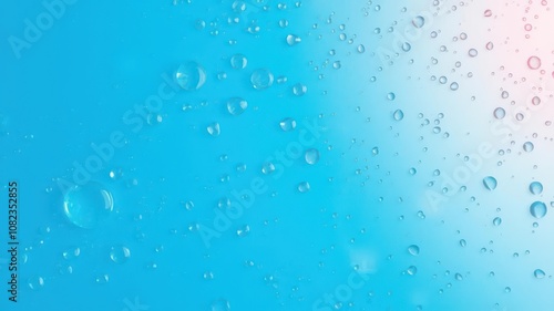 Wallpaper Mural Water drops glistening on a vibrant blue background, clear, droplets Torontodigital.ca