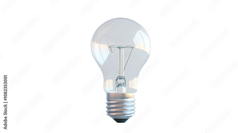 This clear light bulb features a traditional filament design and is positioned upright against a transparent background, highlighting its shape and intricate details This clear light bulb features a traditional filament design and is positioned upright against a transparent background, highlighting its shape and intricate details