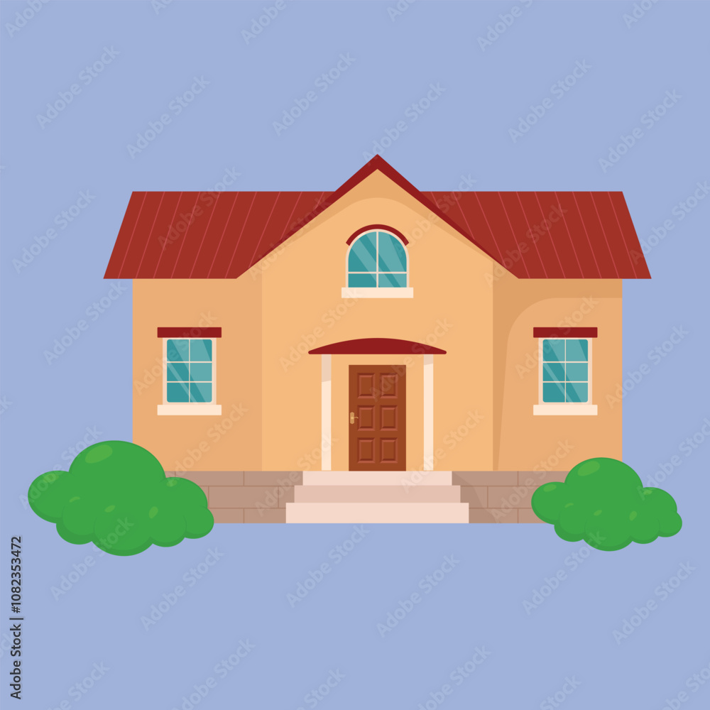 Fototapeta premium House vector illustration. flat house home vector icon. big house vector