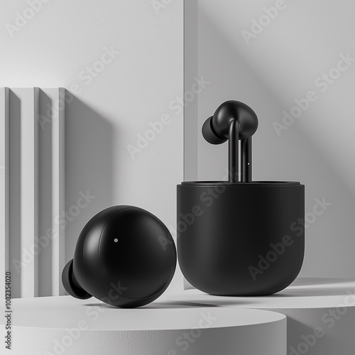 Close-Up Black and White Photo of Luxury High-Quality Studio-Grade Professional Headphones