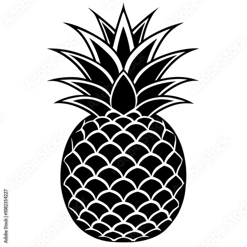 Pineapple Vector on White Background