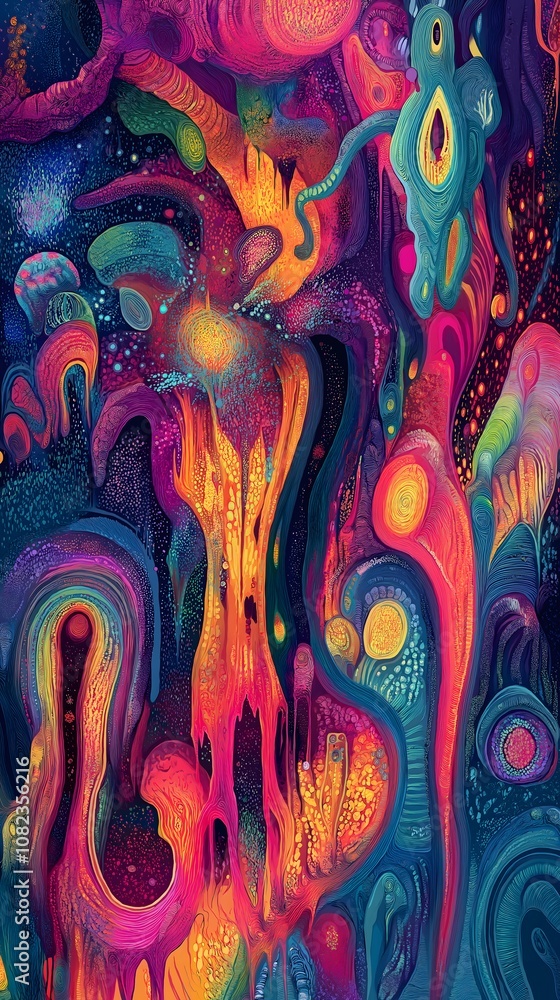 Psychedelic Abstract Art: Vibrant Colors and Swirls Psychedelic Abstract Art: Vibrant Colors and Swirls